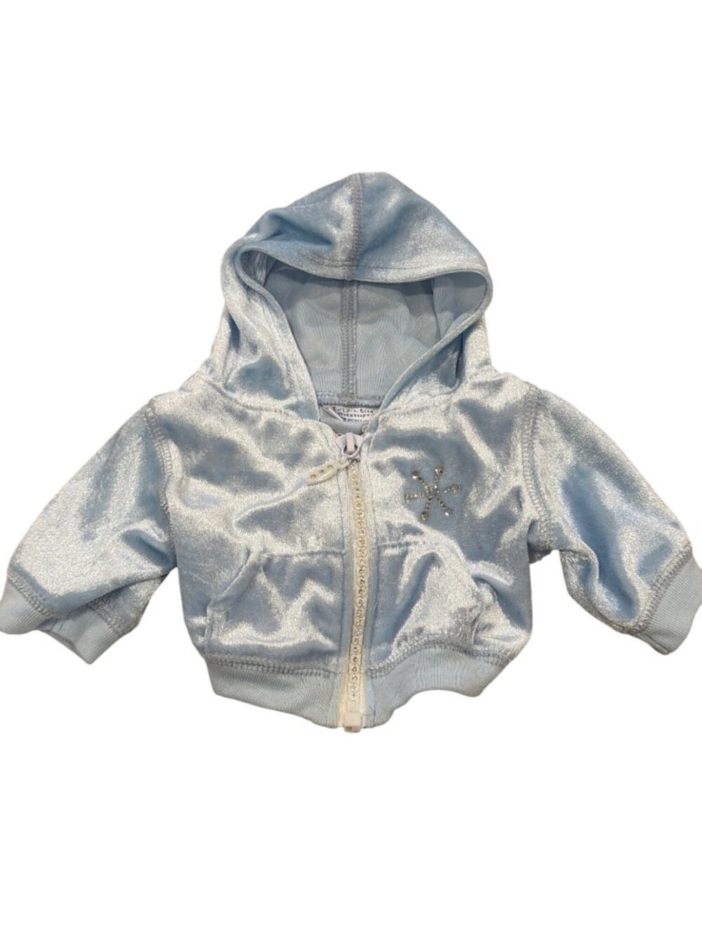 Build-A-Bear Light Blue Hoodie Snowflake & Rhinestone Shimmery